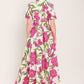 BLOOMING ROSE WOVEN MAXI SHIRT DRESS