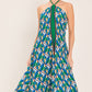 TROPICAL TEMPTATION HALTER WOVEN MIDI DRESS
