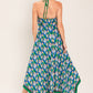 TROPICAL TEMPTATION HALTER WOVEN MIDI DRESS