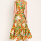 TROPICAL BLOOM TIERED WOVEN MINI SHIRT DRESS