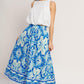 OCEAN WHIRL WOVEN FULL MIDI SKIRT