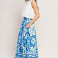 OCEAN WHIRL WOVEN FULL MIDI SKIRT