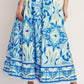 OCEAN WHIRL WOVEN FULL MIDI SKIRT