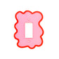 Red and pink squiggle light switch cover