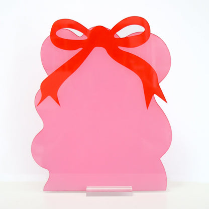 Pink and Red Bow Standing dry erase board