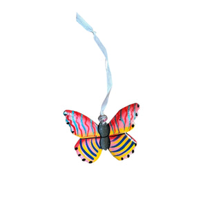 Butterfly Ornament - Red/Orange