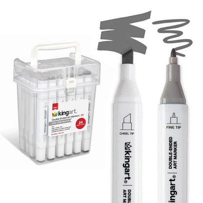 Double-Ended Alcohol Markers 24 Gray Tone Colors
