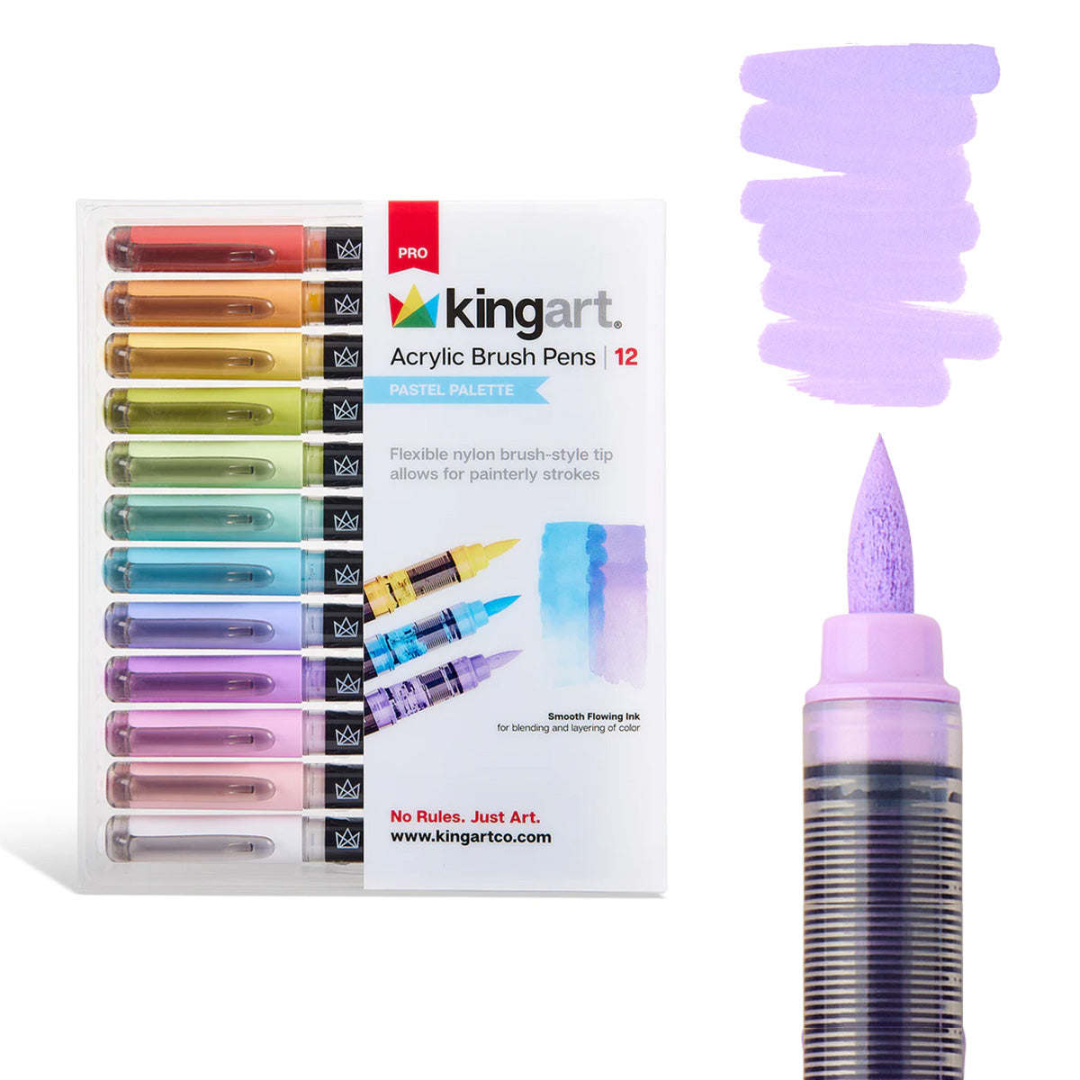 Acrylic Paint Brush Tip Pens - 12 Pastel Colors
