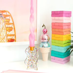 Confetti acrylic candle holders