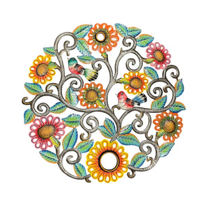 Birds and Flowers Tree of Life Oil Drum Top