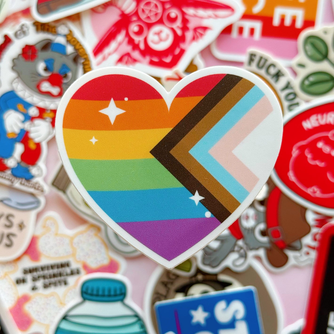 LGBTQIA+ Rainbow Heart Vinyl Sticker