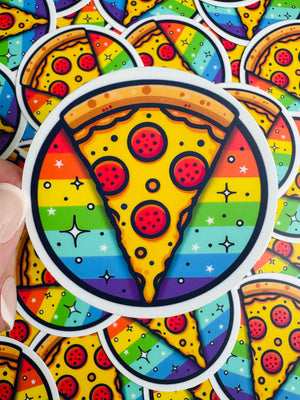 Bespattered Facade Rainbow Pizza Party Sticker