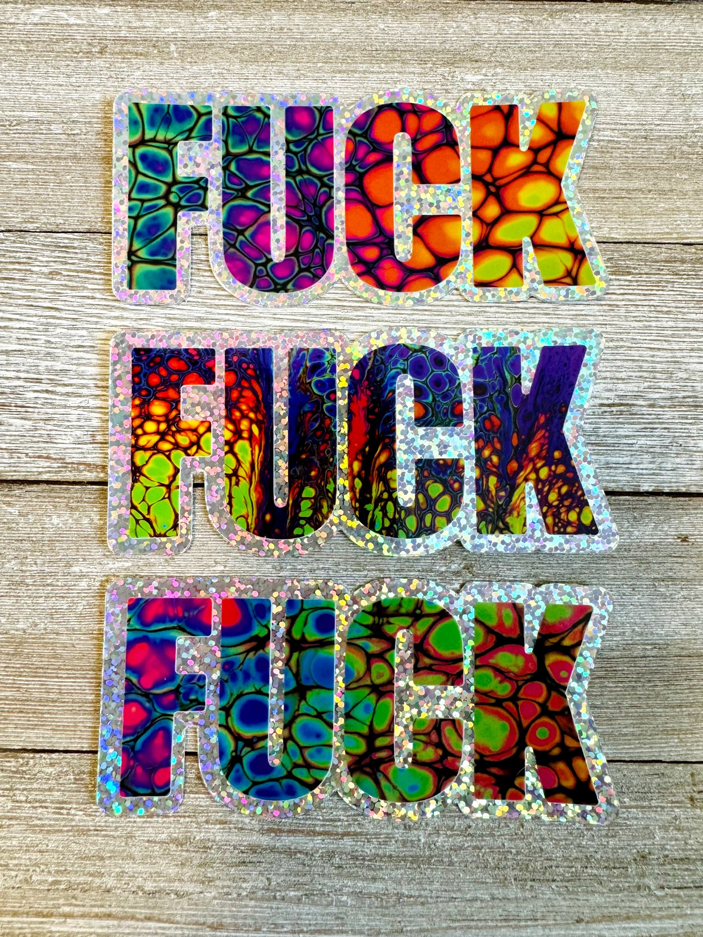 Neon Everyone's Favorite Word Holographic Glitter Sticker Set