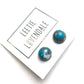 Turquoise Mosaic Small Retro Button Stud Earrings
