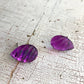 Bright Purple Swirled Teardrop Stud Earrings