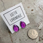 Bright Purple Swirled Teardrop Stud Earrings