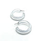 Clear & White Pinstripe Hoop Earrings *As IS