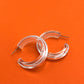 Clear & White Pinstripe Hoop Earrings *As IS