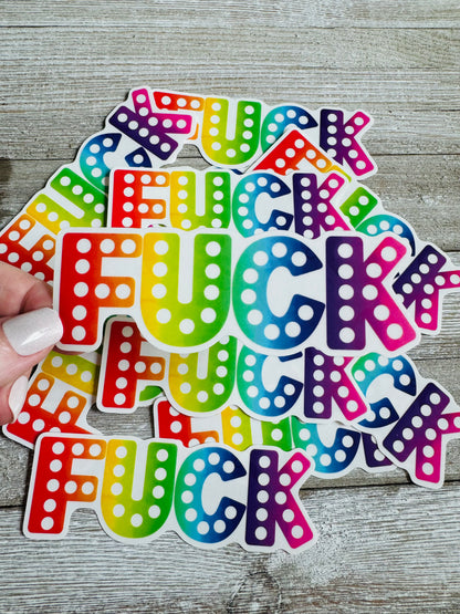 Bespattered Facade Everyone's Favorite Word Rainbow Clear Sticker