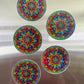 Bespattered Facade Holographic Rainbow Floral Mandala Refrigerator Magnet