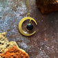 Starlit Crescent Necklace with Blue Sandstone