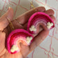 Rainbow Felt Earrings