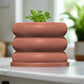 Ribbed Bubble Plant Pot With Drainage and Saucer