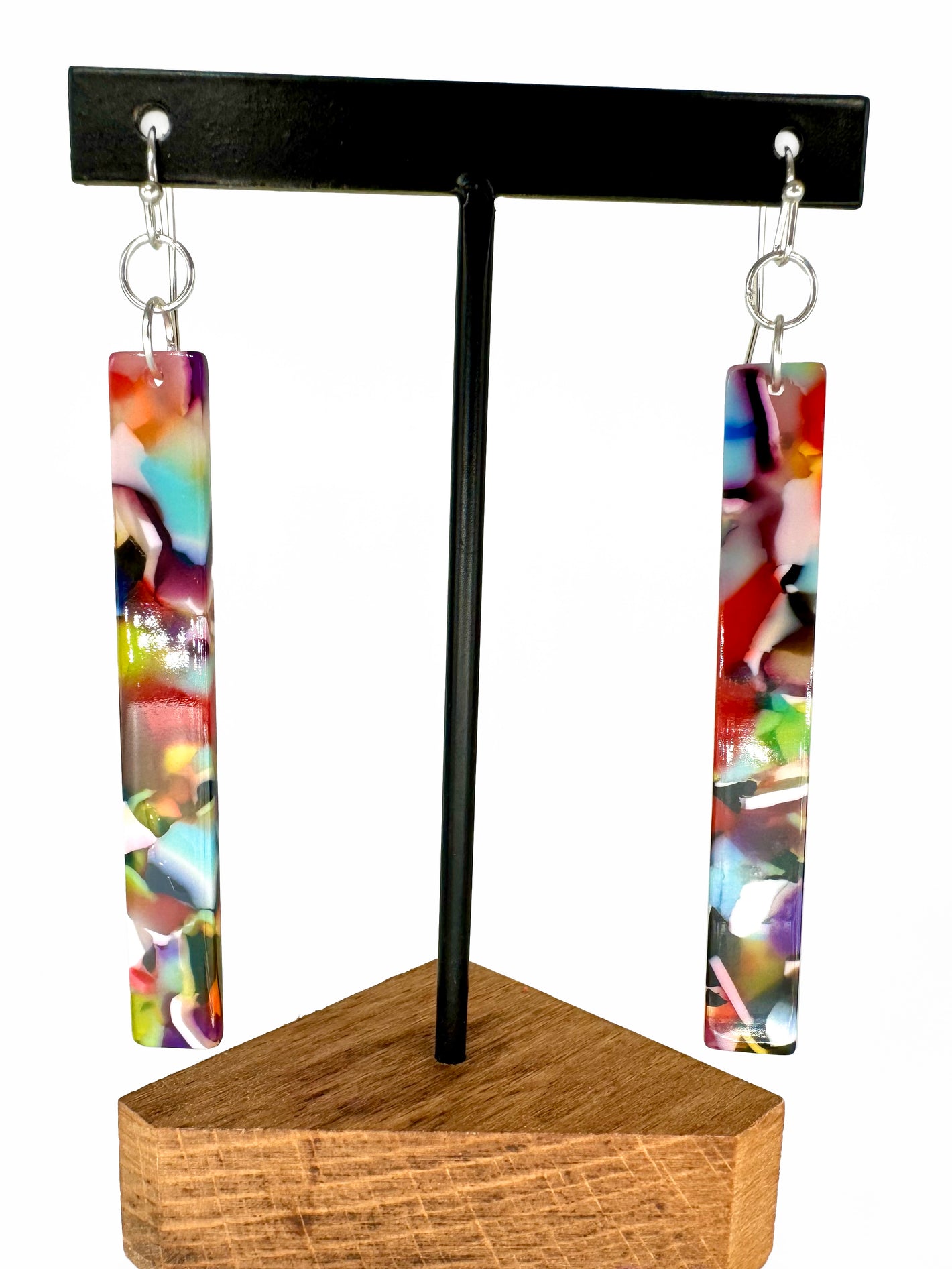 Rainbow Tortoise Dangly Earrings