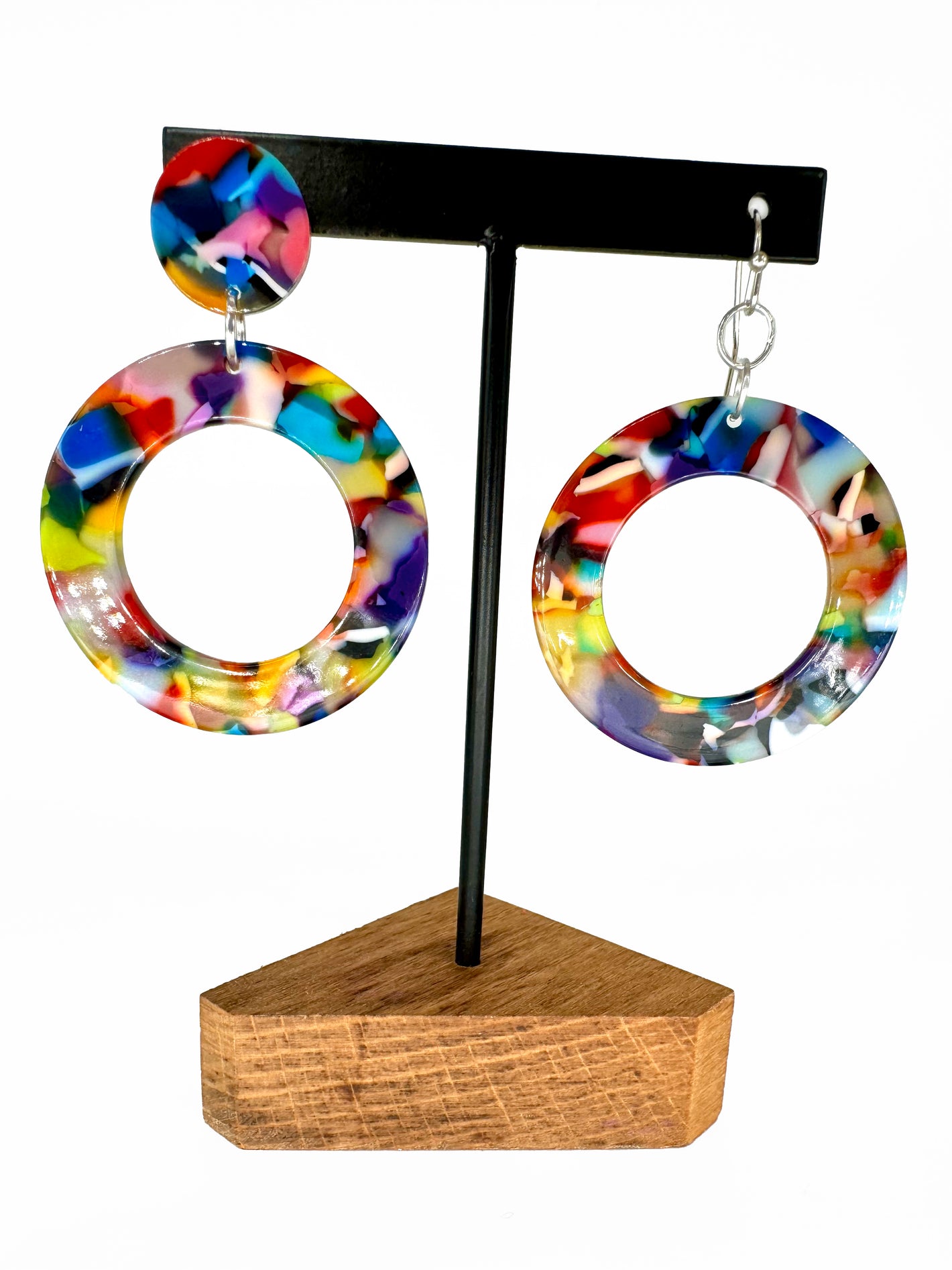 Rainbow Tortoise Dangly Earrings