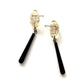 Gold Mercury & Skinny Black Teardrop Earrings