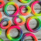 Small Neon Rainbow Spiral Hair Tie Set