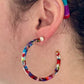 XL Rainbow Tortoise Hoop Earrings