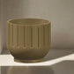 Modern Indoor Planter with Drainage – 3D Printed Fluted Plant Pot, Vertical Ribbed Design, Minimalist Decor Accent, Mid-Bubble
