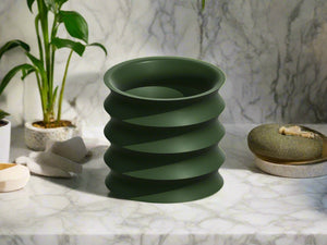 Rippled Plant Pot with Drainage – Modern Organic Indoor Planter with Saucer, 3D Printed Wavy Pot for Houseplants - BRIM