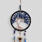 Medium Blue/Black Tree of Life Dreamcatcher with Black Heart Charm - Lapis Lazuli-- Rearview Mirror Hanging or Wall Hanging