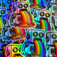 "BTS at Bespattered Facade" Holographic Rainbow Robot Sticker