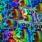 "BTS at Bespattered Facade" Holographic Rainbow Robot Sticker