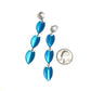 Silver & Capri Moonglow Lucite Statement Earrings