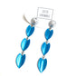 Silver & Capri Moonglow Lucite Statement Earrings