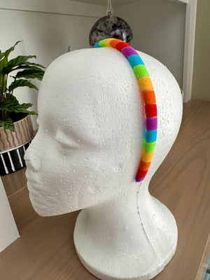 Thin Rainbow Striped Headband