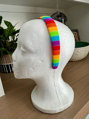 Wide Rainbow Striped Headband