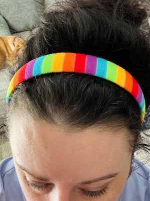 Wide Rainbow Striped Headband