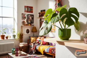 Modern Indoor Planter with Drainage – 3D Printed Fluted Plant Pot, Vertical Ribbed Design, Minimalist Decor Accent, Mid-Bubble