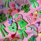 Shamrock Confetti Heart Clover Earrings