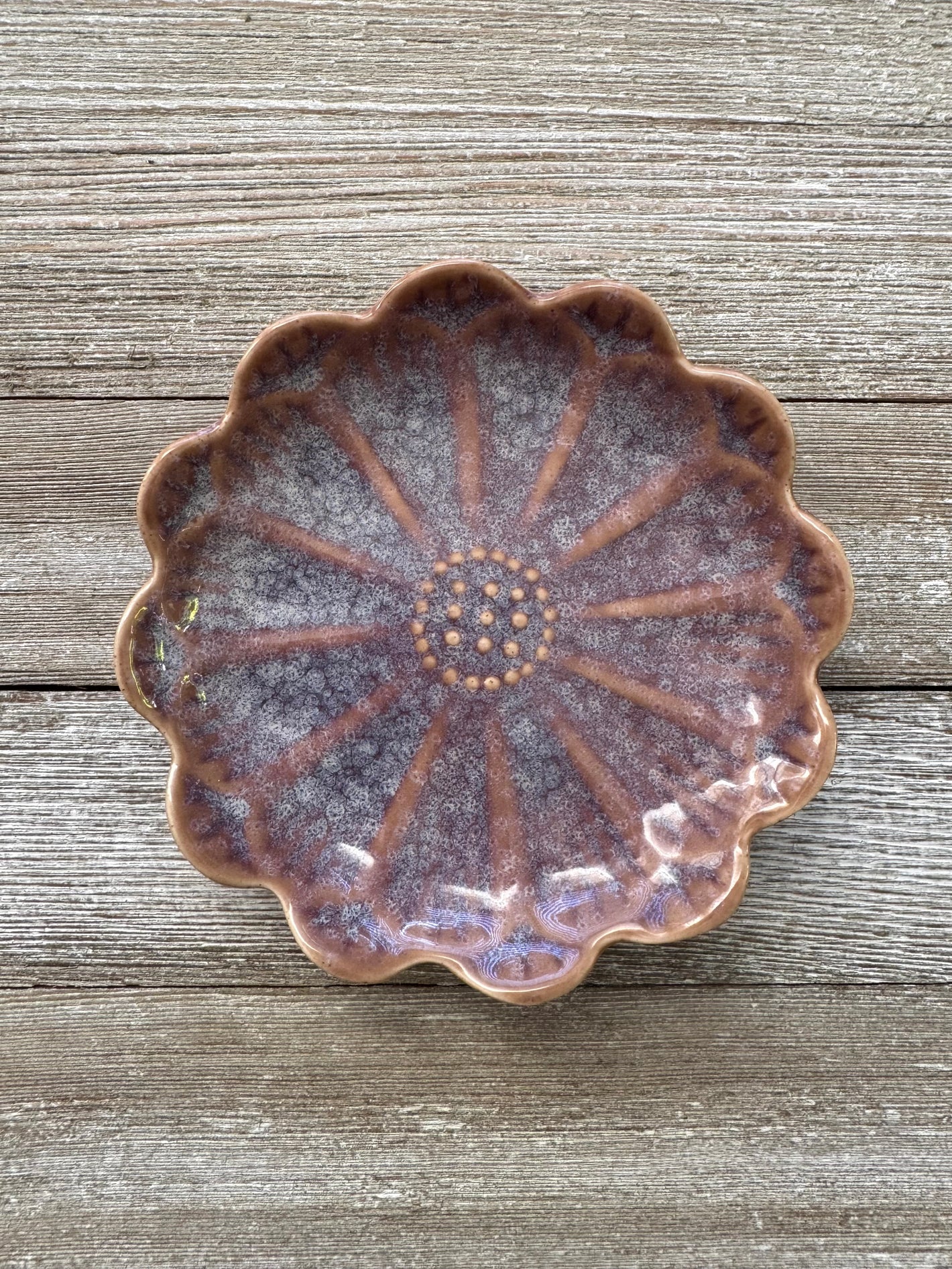 Ceramic Flower Catch All Jewelry / Trinket Dish