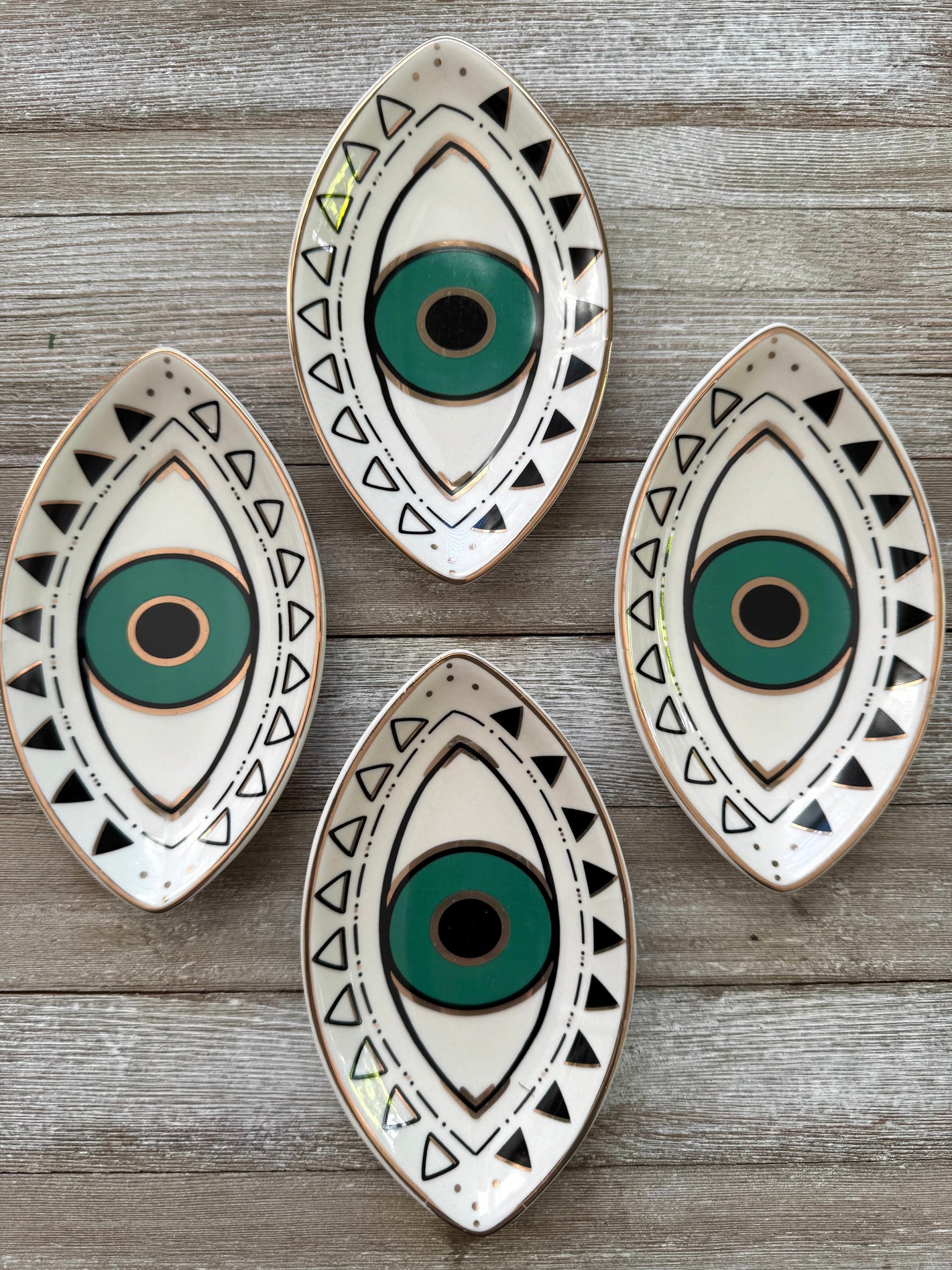 Evil Eye Symbol Ceramic Catch All Jewelry / Trinket Dish