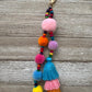 Colorful Beaded Pom Pom Tassel Keychain / Bag Charm