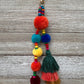 Colorful Beaded Pom Pom Tassel Keychain / Bag Charm