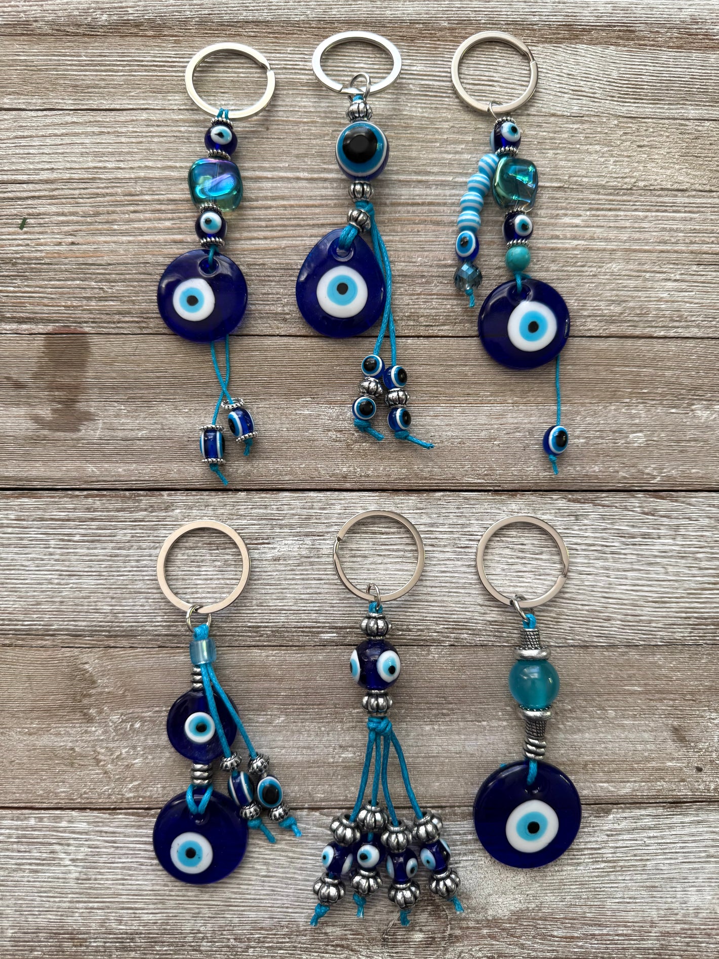 Evil Eye Beaded Keychain / Bag Charm