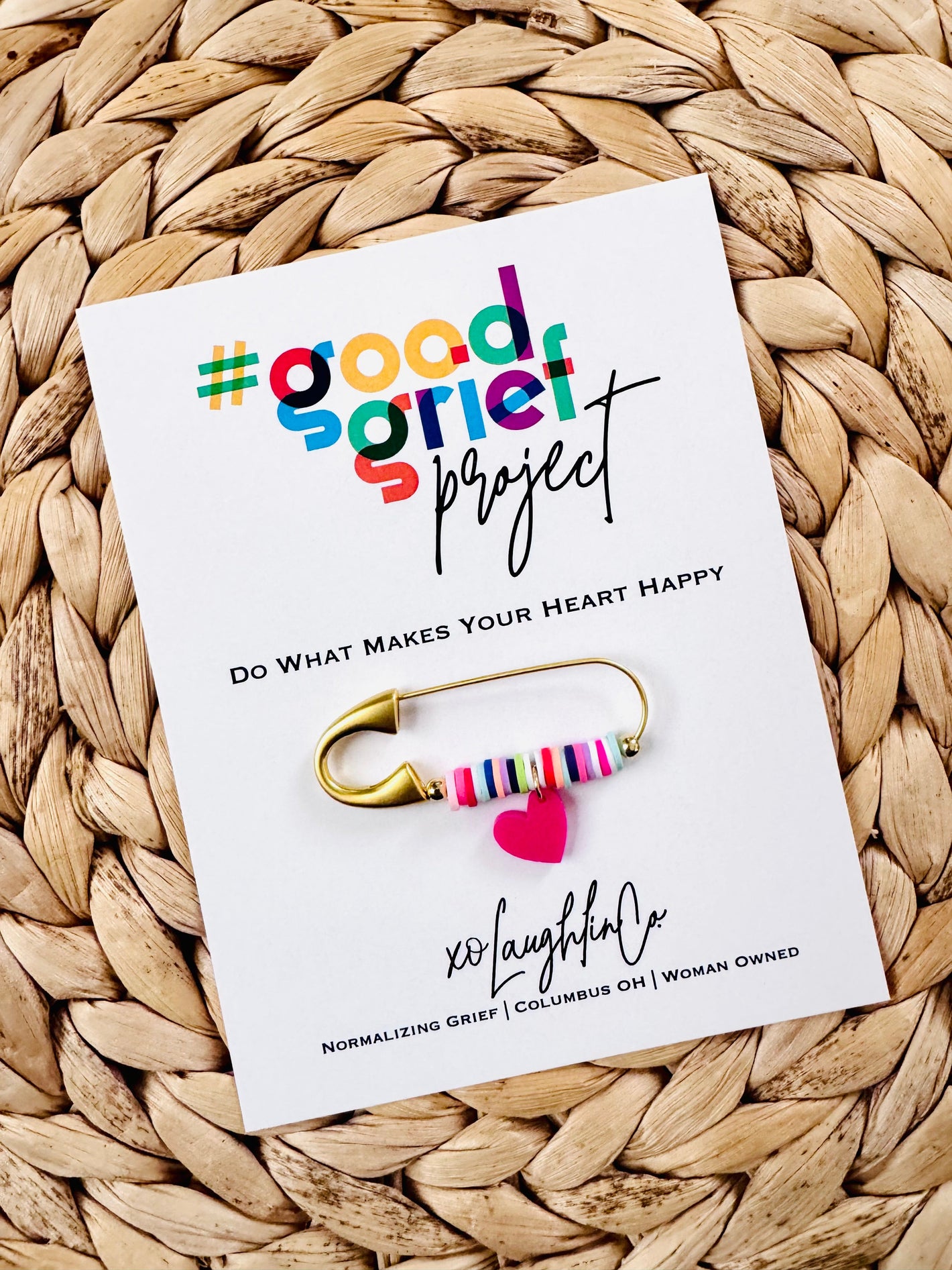Do What Makes Your Heart Happy | #goodgriefprojectbyxo Accessory Pin